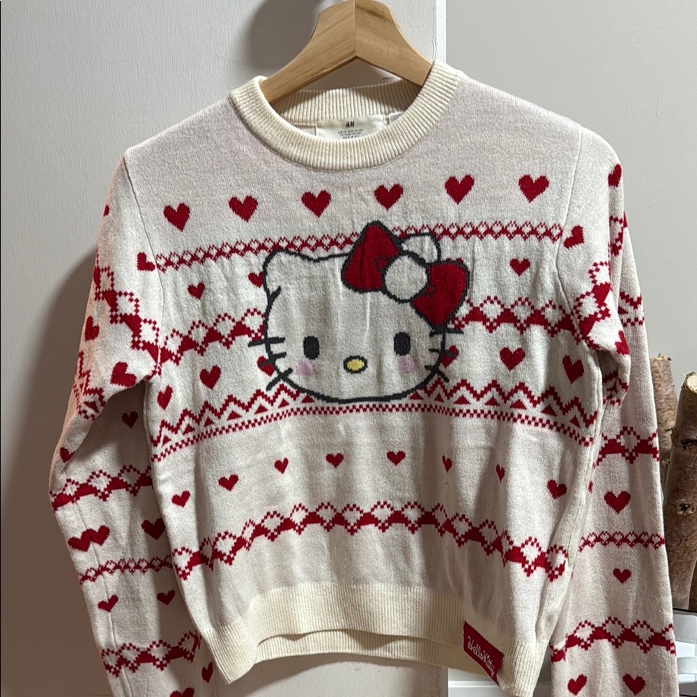 H&M Cream and Red Hello Kitty Sweater